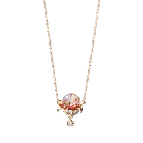 Side of Flowers Snowball Necklace