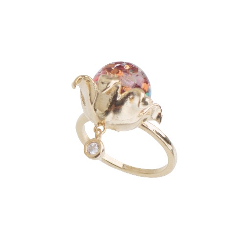 Side of Flowers Snowball Ring