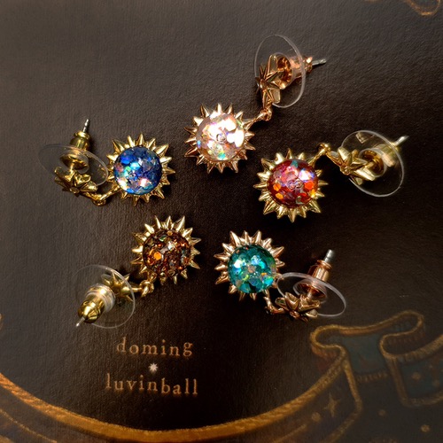 [doming✷luvinball] Mind Reading Star Snowball Earrings SET